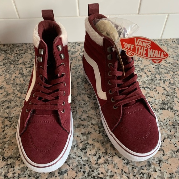 Vans Shoes - NEW Vans Filmore Hi Vansguard Sherpa Suede Water Resistant Shoe Maroon Womens 8